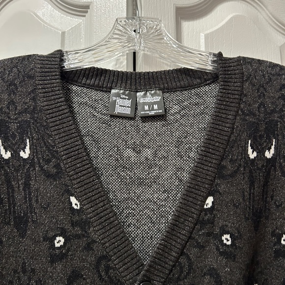 NWT Cakeworthy Disney Haunted Mansion Wallpaper Cardigan Size Medium Sweater - Picture 9 of 15